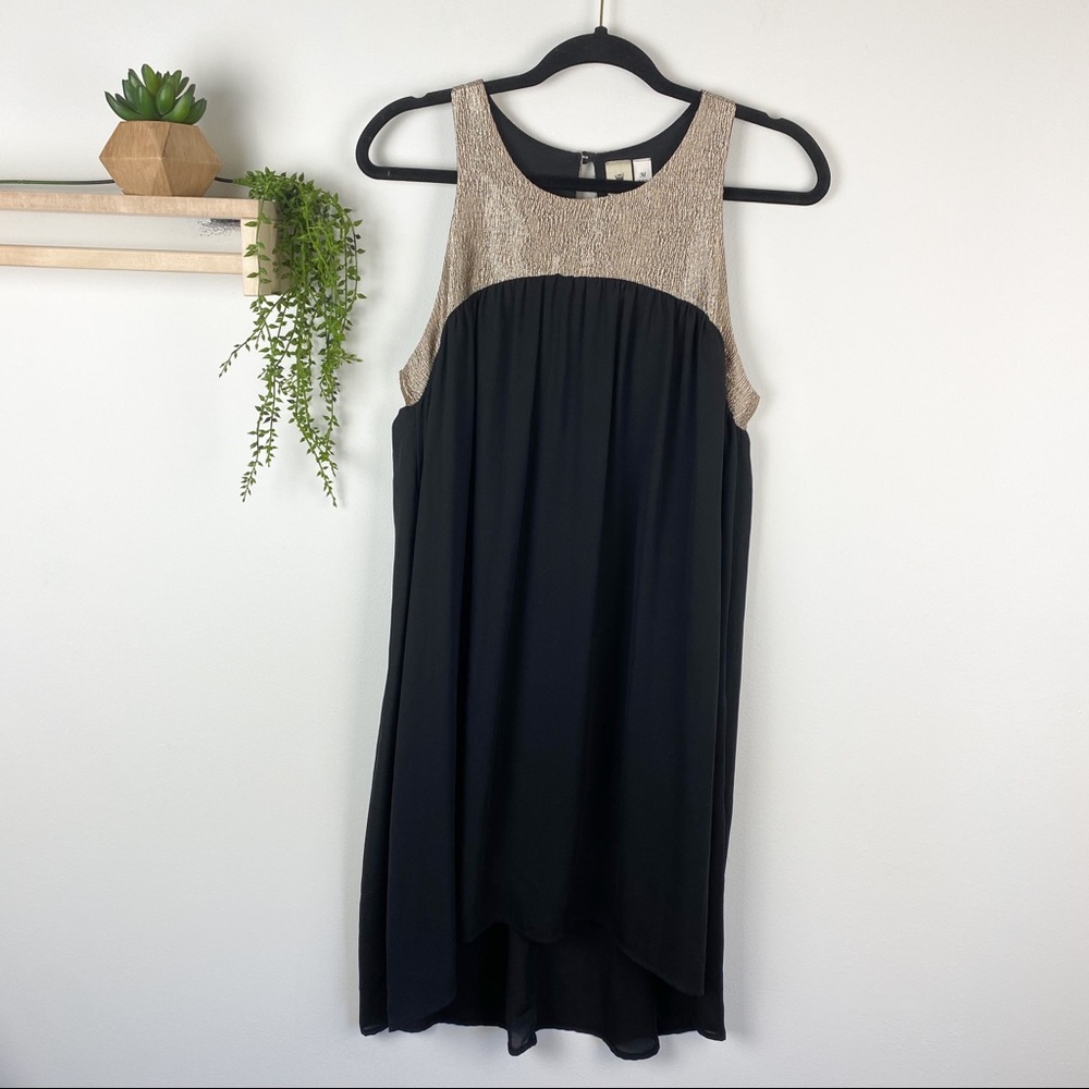 Needle & thread black and champagne dress size med‎